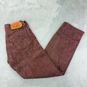Levi's 501 Men's Sz 31x30 White Oak Cone Denim Made in Mexico Selvedge Burgundy